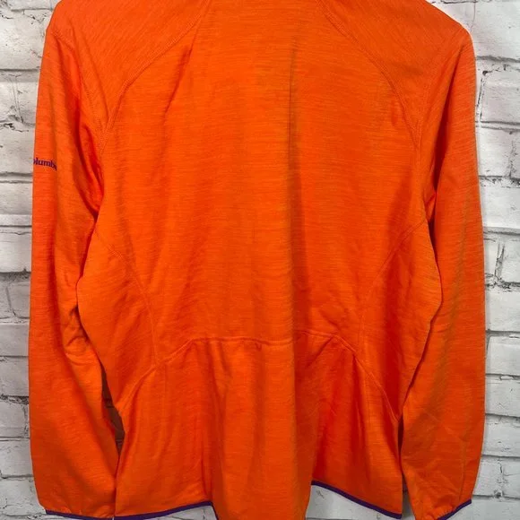 Columbia Womens Orange Clemson Tigers Sapphire Trail Zip Fleece Jacket - Picture 2 of 4